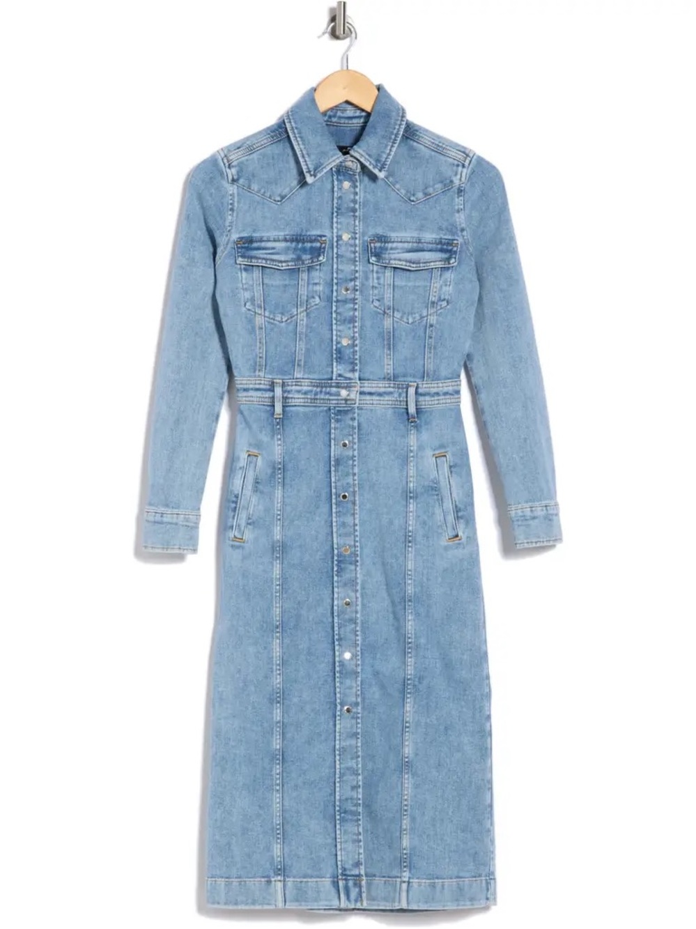 NWT 7 For All Mankind Luxe Dress - Sky Morning XS